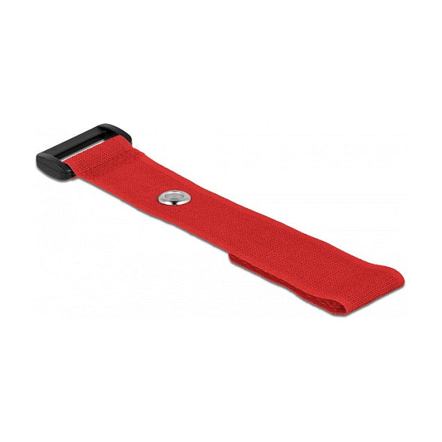 Klett-Kabelbinder mit Schlaufe und Befestigungsöse L 190 x B 25 mm rot 5 Stück