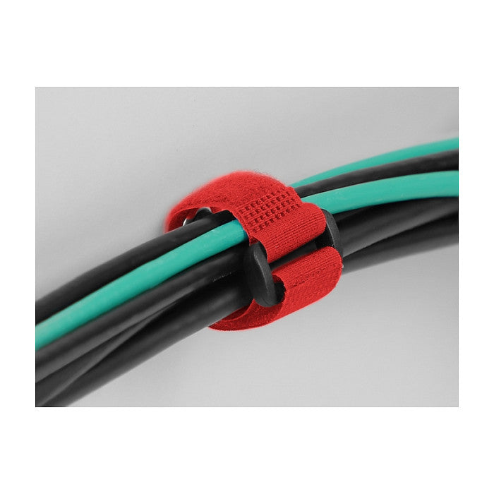 Klett-Kabelbinder mit Schlaufe und Befestigungsöse L 190 x B 25 mm rot 5 Stück