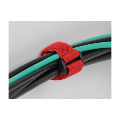 Klett-Kabelbinder mit Schlaufe und Befestigungsöse L 190 x B 25 mm rot 5 Stück