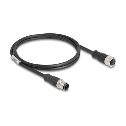 M12 Kabel D-kodiert 4 Pin Stecker zu Buchse PVC 1 m