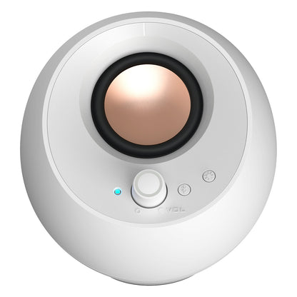Creative Labs Pebble Pro (wei, Klinke, USB-A/C, Bluetooth, Digitalverstrker, RGB-Beleuchtung)