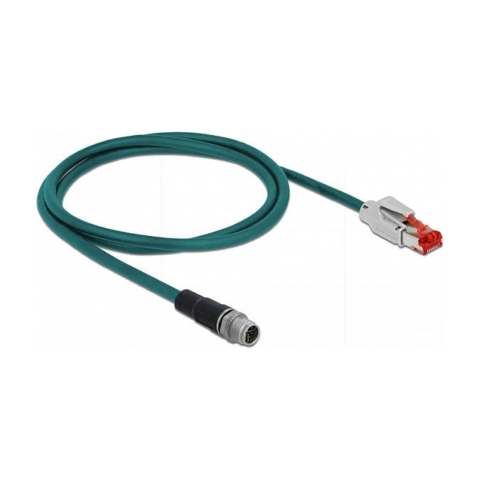 Netzwerkkabel M12 X-kodiert 8 Pin zu RJ45 Stecker PVC 1 m
