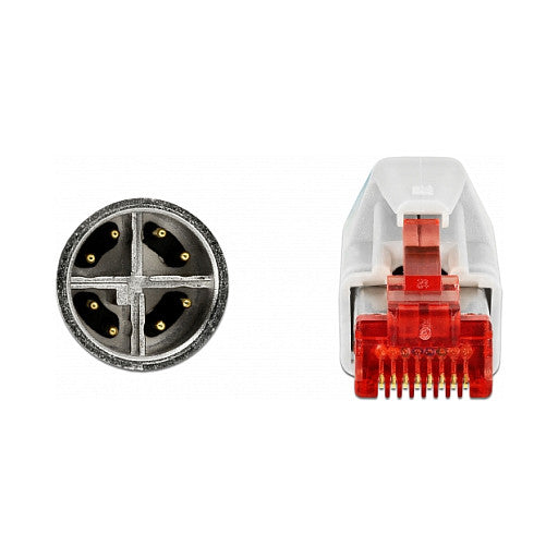 Netzwerkkabel M12 X-kodiert 8 Pin zu RJ45 Stecker PVC 1 m