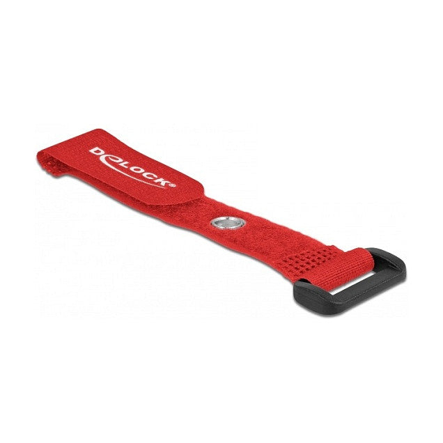 Klett-Kabelbinder mit Schlaufe und Befestigungsöse L 150 x B 20 mm rot 5 Stück