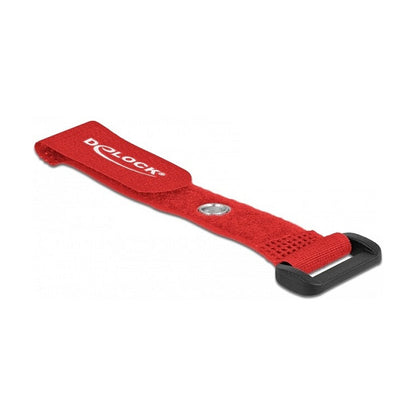 Klett-Kabelbinder mit Schlaufe und Befestigungsöse L 150 x B 20 mm rot 5 Stück