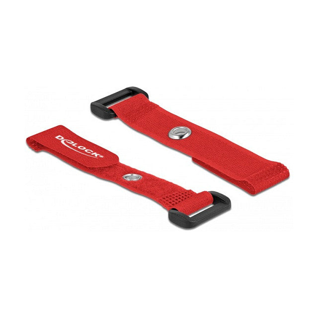 Klett-Kabelbinder mit Schlaufe und Befestigungsöse L 150 x B 20 mm rot 5 Stück
