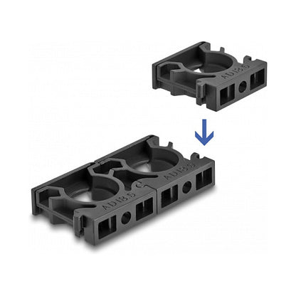 Kabelschlauchhalter mit Verschlussclip 28,5 mm 4 Stück schwarz