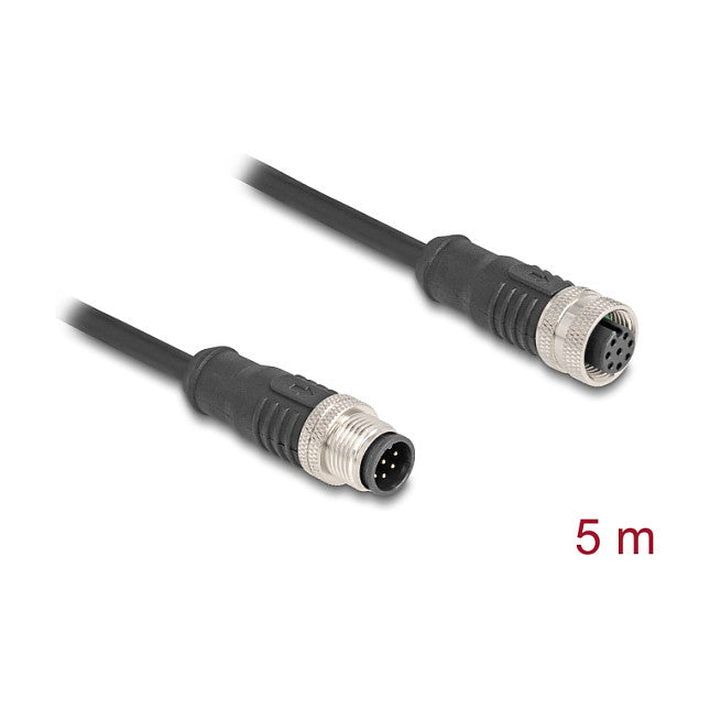 M12 Kabel A-kodiert 8 Pin Stecker zu Buchse PVC 5 m