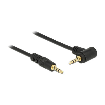 Kabel Klinke 3,5 mm 4 Pin Stecker > Stecker gewinkelt 5 m schwarz