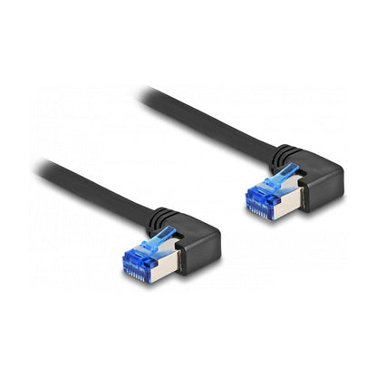 RJ45 Netzwerkkabel Cat.6A S/FTP rechts gewinkelt 1 m schwarz