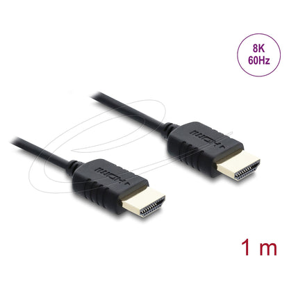 Koaxiales High Speed HDMI Kabel 8K 60 Hz 48 Gbps mit Geflechtmantel 1 m
