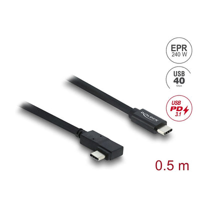 Koaxiales USB 40 Gbps Kabel gewinkelt links / rechts USB PD 3.1 240 W 0,5 m