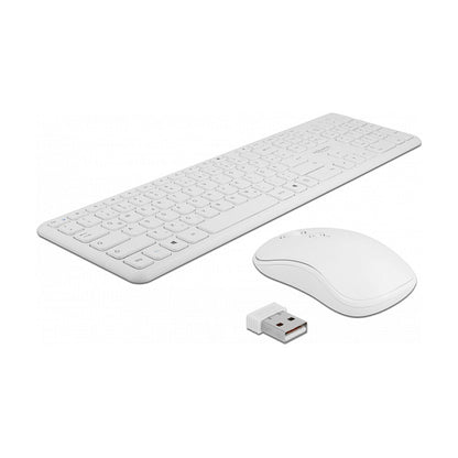 USB Tastatur und Maus Set 2,4 GHz kabellos weiß