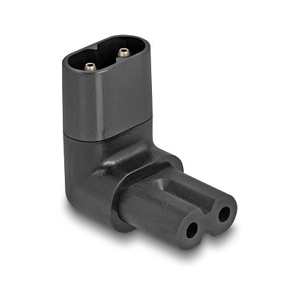 Netzadapter IEC 60320 - C8 auf C7, Stecker / Buchse, 2,5 A, 90° gewinkelt