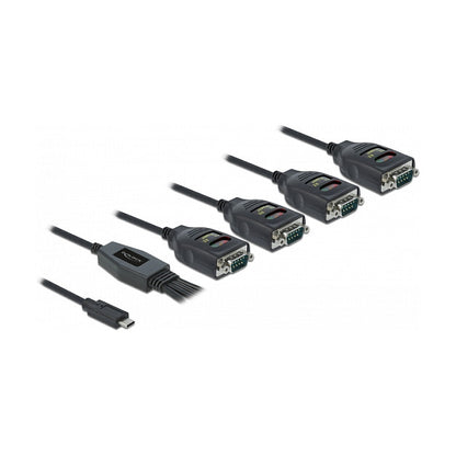 Adapter USB Type-C™ zu 4 x Seriell RS-232 DB9 mit 15 kV ESD Schutz