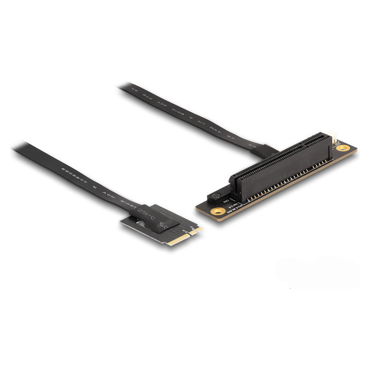 M.2 Key A+E zu PCIe x8 NVMe Adapter gewinkelt mit 20 cm Kabel