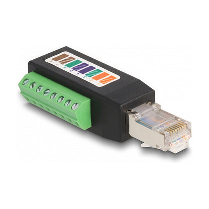 RJ45 Stecker Cat.5e zu Terminalblock Adapter 90° gewinkelt