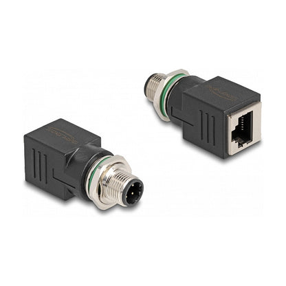 M12 Adapter D-kodiert 4 Pin Stecker zu RJ45 Buchse gerade