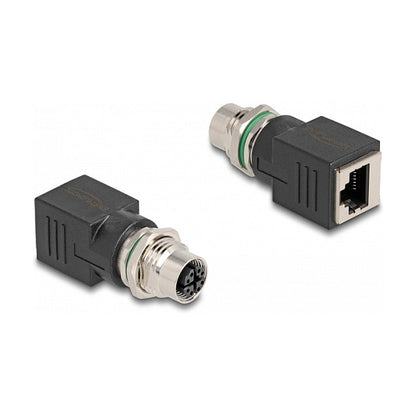 M12 Adapter X-kodiert 8 Pin Buchse zu RJ45 Buchse gerade