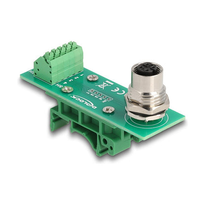 M12 Übergabemodul Adapter A-kodiert 4 Pin Buchse zu 5 Pin Terminalblock für Hutschiene