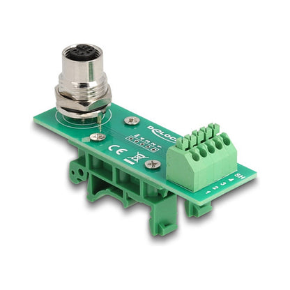 M12 Übergabemodul Adapter A-kodiert 4 Pin Buchse zu 5 Pin Terminalblock für Hutschiene