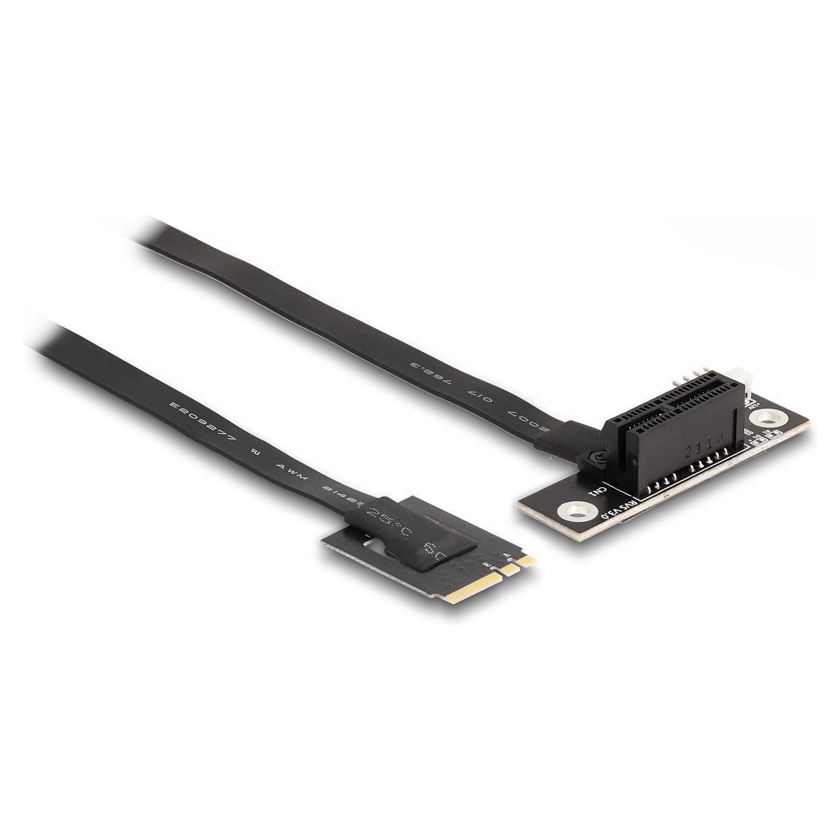 M.2 Key A+E zu PCIe x1 NVMe Adapter gewinkelt mit 20 cm Kabel