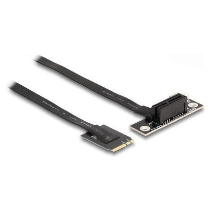 M.2 Key A+E zu PCIe x1 NVMe Adapter gewinkelt mit 20 cm Kabel