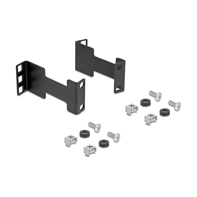 Server Rack Tiefenerweiterung Adapter Montagekit zur Verlängerung der Montagetiefe bis 10 cm 1 HE schwarz