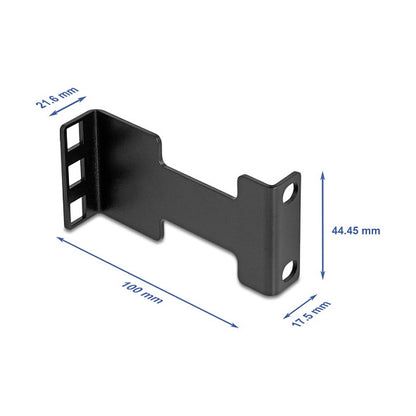 Server Rack Tiefenerweiterung Adapter Montagekit zur Verlängerung der Montagetiefe bis 10 cm 1 HE schwarz