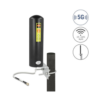 5G LTE Antenne SMA Stecker 3 - 5 dBi starr omnidirektional Wand- und Mastmontage outdoor schwarz