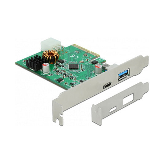 PCI Express x4 Karte zu 1 x extern USB Type-C™ Buchse mit PD Funktion + 1 x extern USB Typ-A Buchse USB 10 Gbps