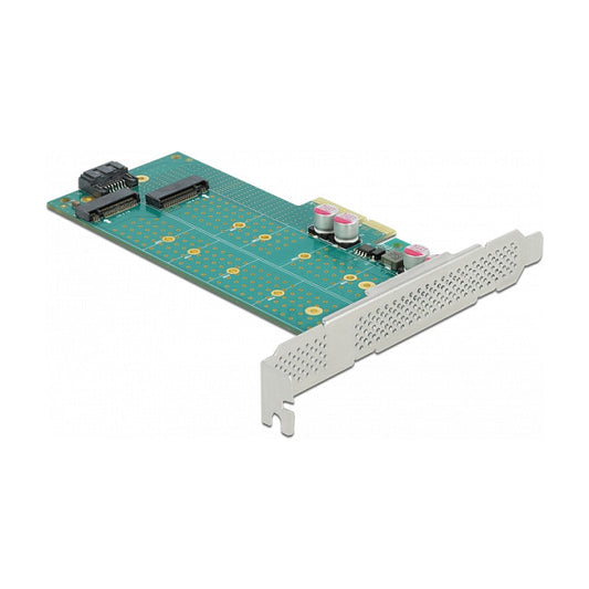 PCI Express x4 Karte zu 1 x M.2 Key B + 1 x NVMe M.2 Key M - Low Profile Formfaktor