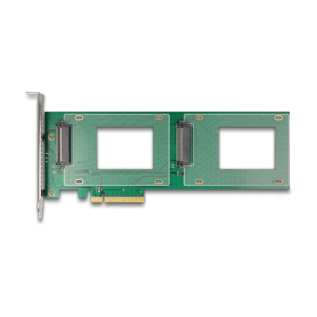 PCI Express 4.0 x8 Karte zu 2 x intern U.2 NVMe SFF-8639 - Bifurcation (LxB: 236 x 87 mm)