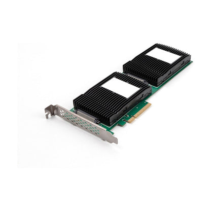 PCI Express 4.0 x8 Karte zu 2 x intern U.2 NVMe SFF-8639 - Bifurcation (LxB: 236 x 87 mm)