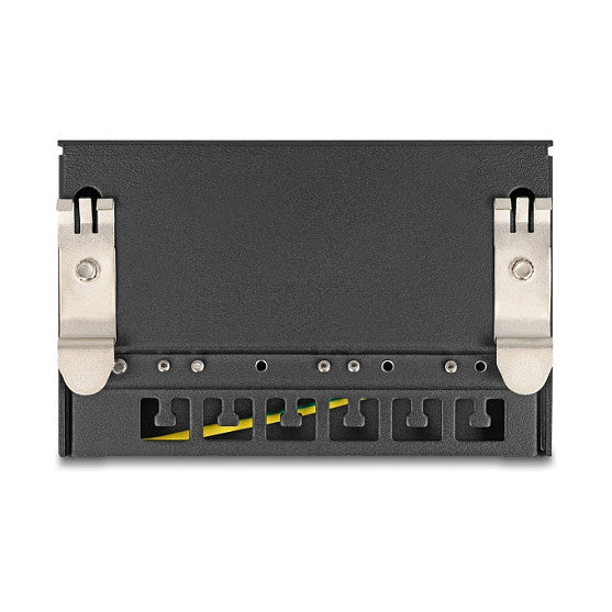 Mini Desktop Patchpanel RJ45 Buchse 6 Port Cat.6A geschirmt schwarz - zur Montage an Tisch, Wand oder Hutschiene