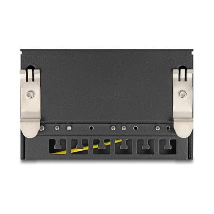Mini Desktop Patchpanel RJ45 Buchse 6 Port Cat.6A geschirmt schwarz - zur Montage an Tisch, Wand oder Hutschiene