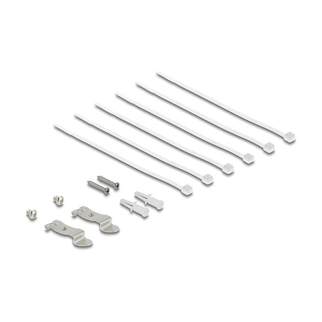 Mini Desktop Patchpanel RJ45 Buchse 6 Port Cat.6A geschirmt schwarz - zur Montage an Tisch, Wand oder Hutschiene