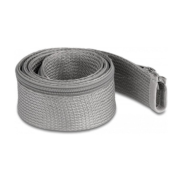 Geflechtschlauch mit Reißverschluss hitzebeständig 1 m x 50 mm grau