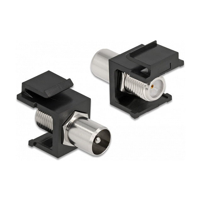 Keystone Modul IEC Stecker > F Buchse schwarz