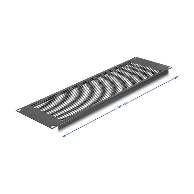 19" Blindpanel mit runden Löchern 3 HE schwarz