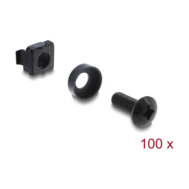 Rack Montage Set für 10" und 19" 100 Stück schwarz