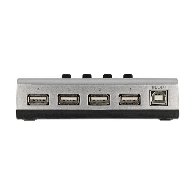 Umschalter USB 2.0 mit 1 x Typ-B Buchse zu 4 x Typ-A Buchse manuell bidirektional