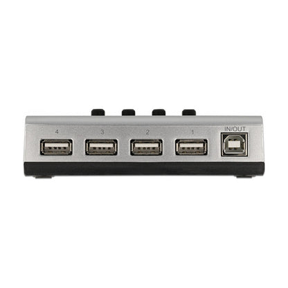 Umschalter USB 2.0 mit 1 x Typ-B Buchse zu 4 x Typ-A Buchse manuell bidirektional