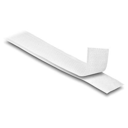 Strapazierfähiges Klettband mit Haft- und Flauschband L 10 m x B 20 mm weiß
