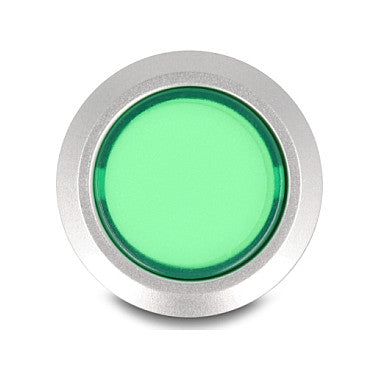 Drucktaster zum Einbau 22 mm 5 x Lötanschluss Taster flach Kunststoff LED grün