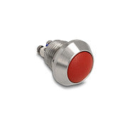 Drucktaster zum Einbau 12 mm 2 x Schraubklemme tastend rot