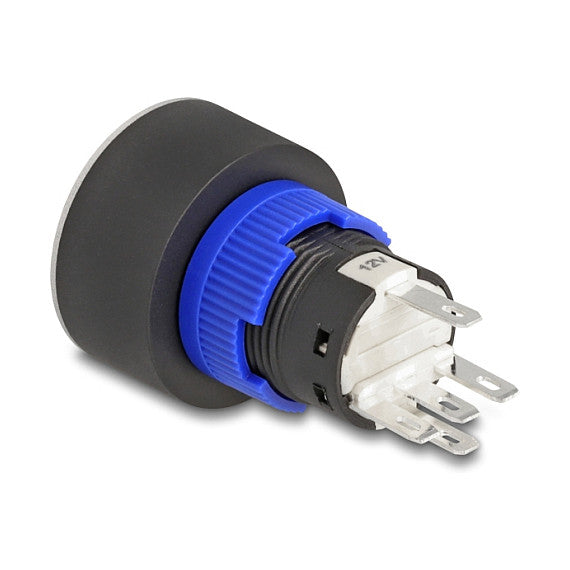 Drucktaster zum Einbau 22 mm 5 x Lötanschluss Taster flach Kunststoff LED weiß