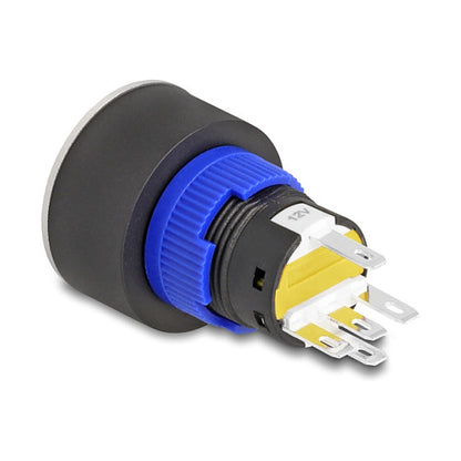 Drucktaster zum Einbau 22 mm 5 x Lötanschluss Taster flach Kunststoff LED gelb