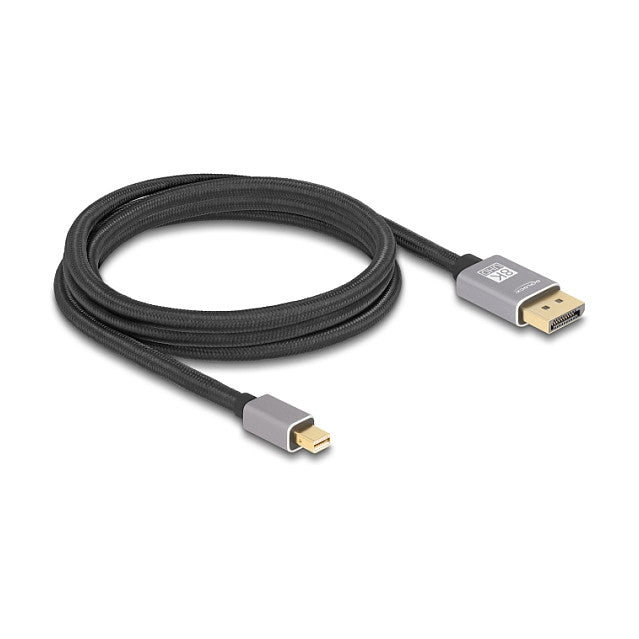 Mini DisplayPort zu DisplayPort Kabel 8K 60 Hz 2 m grau Metall ohne Einrastfunktion