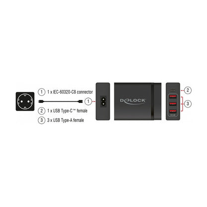 USB Ladegerät 1 x USB Type-C™ PD 3.0 + 3 x USB Typ-A 60 W + 12 W